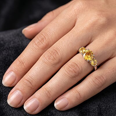 Brazilian Citrine 1.55 ctw Ring in Sterling Silver (Size 8.0)
