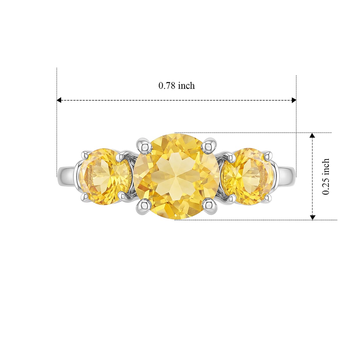 Brazilian Citrine 1.55 ctw Ring in Sterling Silver (Size 8.0) image number 5