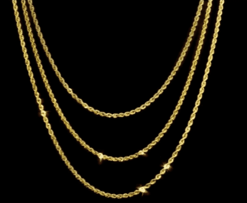 2.5mm Rope Chain Necklace in 14K Yellow Gold 3.50 Grams 18 Inches