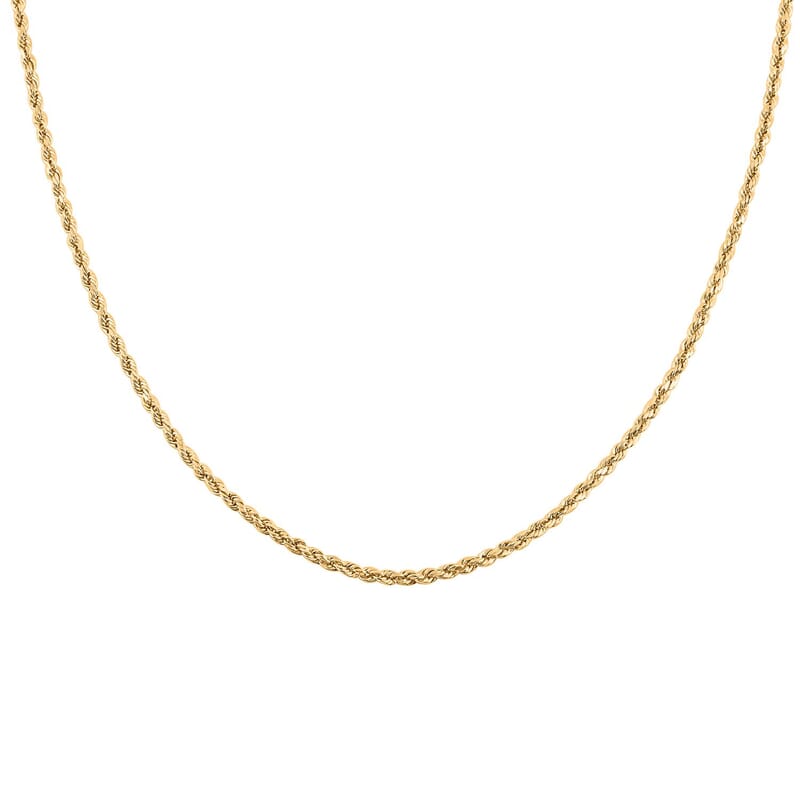 2.5mm Rope Chain Necklace in 14K Yellow Gold 3.50 Grams 18 Inches