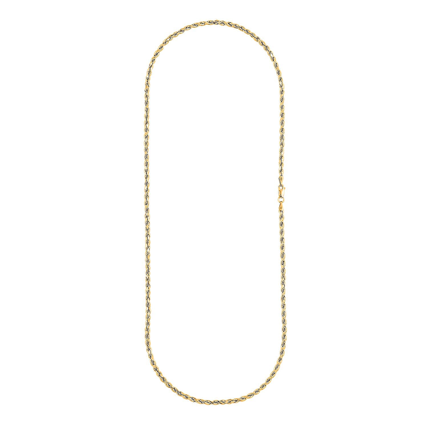 2.5mm Rope Chain Necklace in 14K Yellow Gold 3.50 Grams 18 Inches