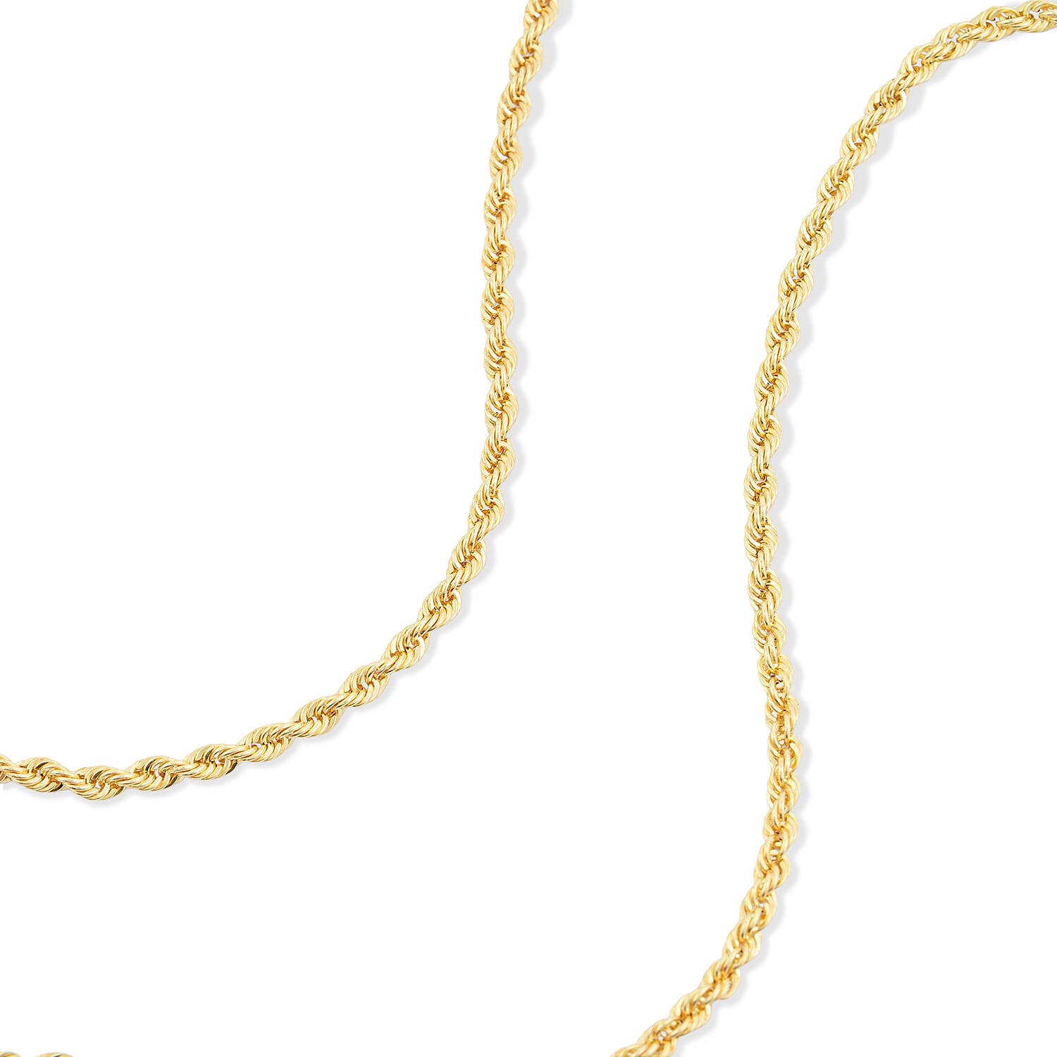 2.5mm Rope Chain Necklace in 14K Yellow Gold 3.90 Grams 20 Inches