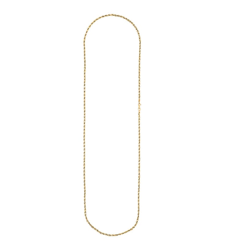 2.5mm Rope Chain Necklace in 14K Yellow Gold 4.30 Grams 22 Inches 