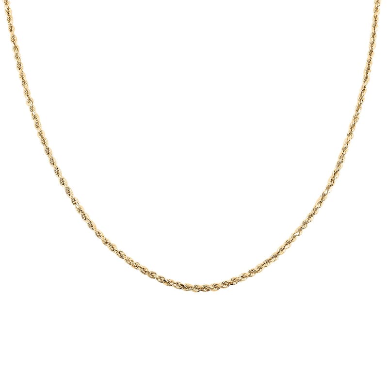 2.5mm Rope Chain Necklace in 14K Yellow Gold 4.70 Grams 24 Inches