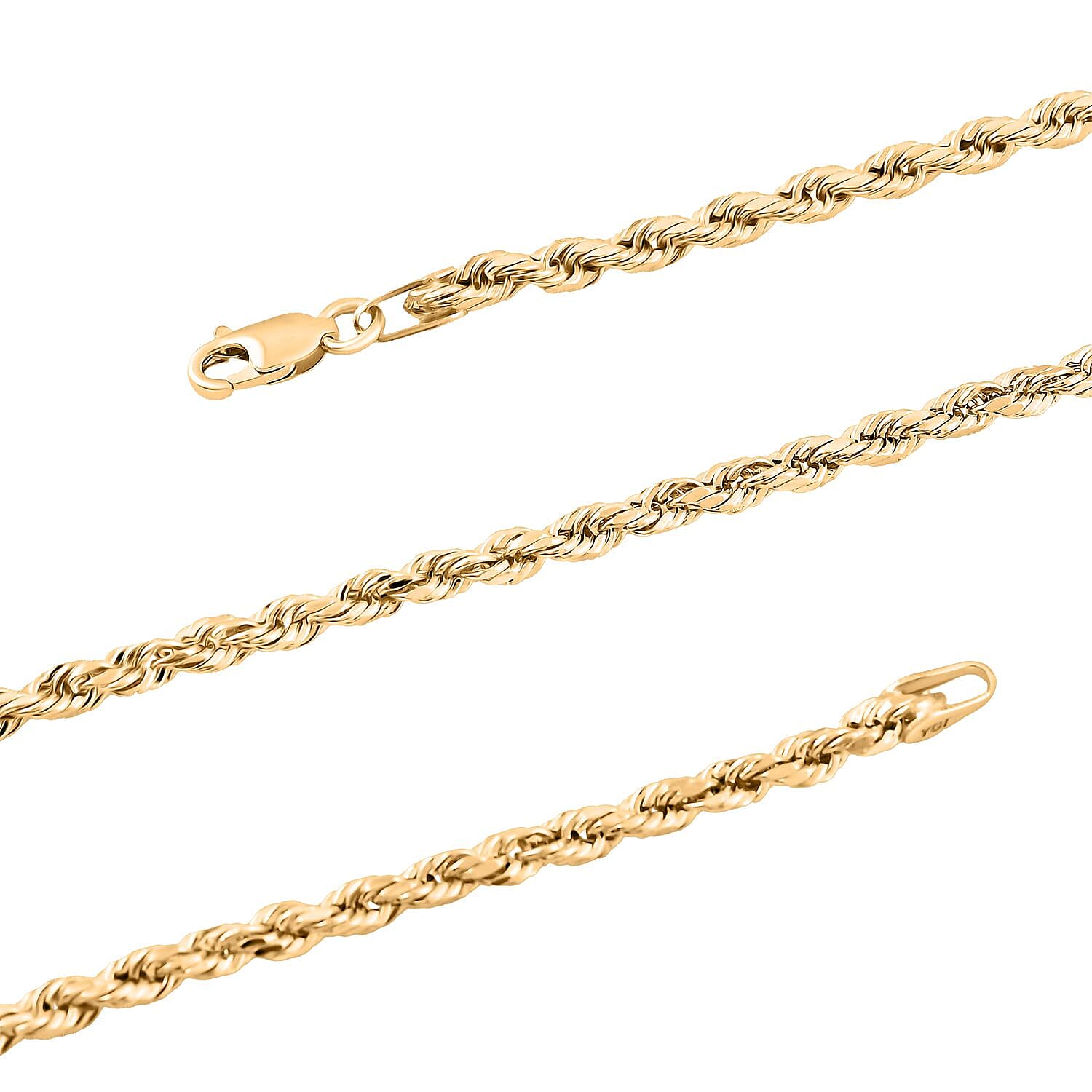 2.5mm Rope Chain Necklace in 14K Yellow Gold 4.70 Grams 24 Inches