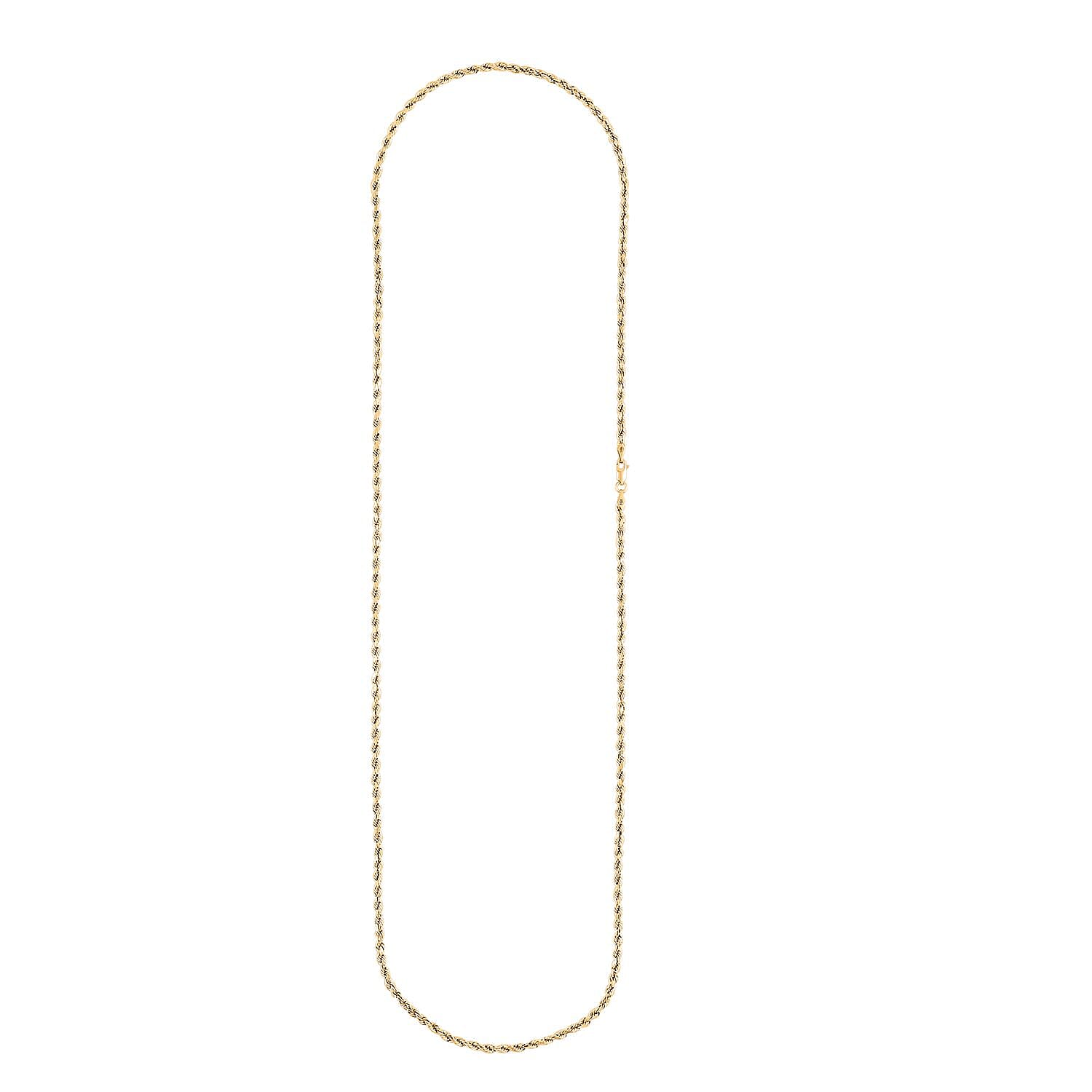 2.5mm Rope Chain Necklace in 14K Yellow Gold 4.70 Grams 24 Inches