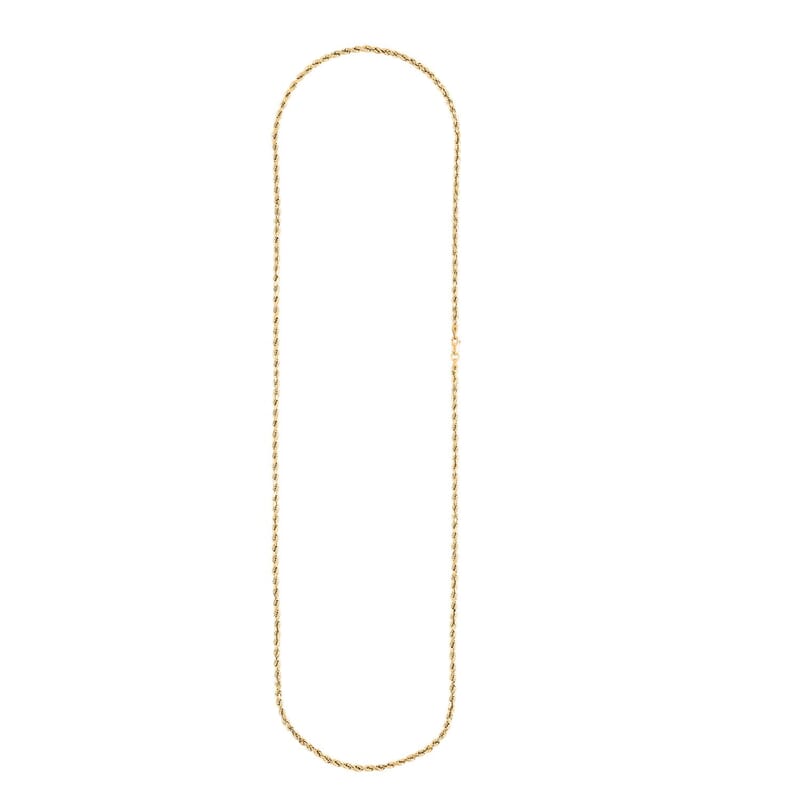 2.5mm Rope Chain Necklace in 14K Yellow Gold 4.70 Grams 24 Inches