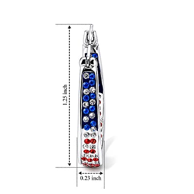 Austrian Multi Color Crystal Fancy Earrings in Stainless Steel