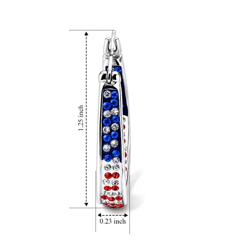 Austrian Multi Color Crystal Fancy Earrings in Stainless Steel