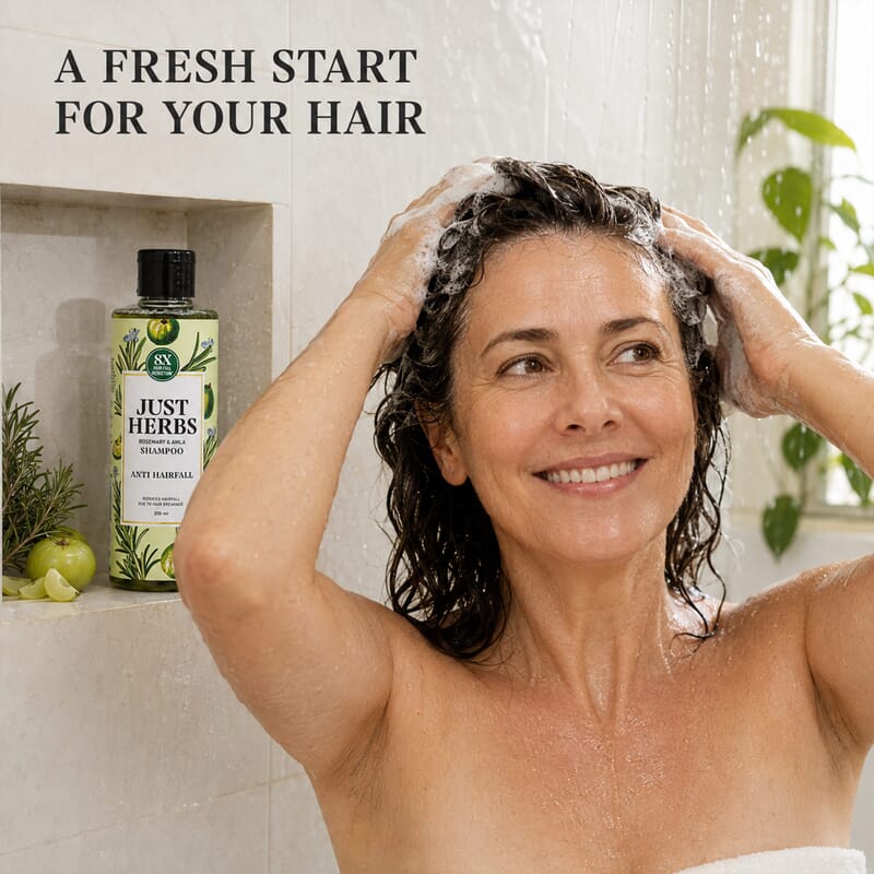 Just Herbs Anti Hairfall Shampoo | Rosemary, Amla & 12 Herbs