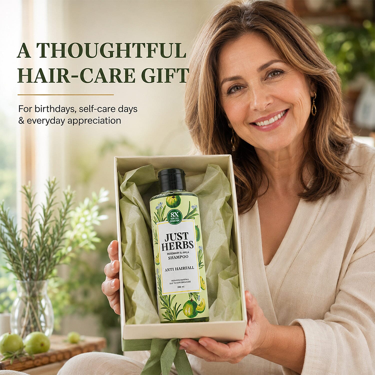 Just Herbs Anti Hairfall Shampoo | Rosemary, Amla & 12 Herbs