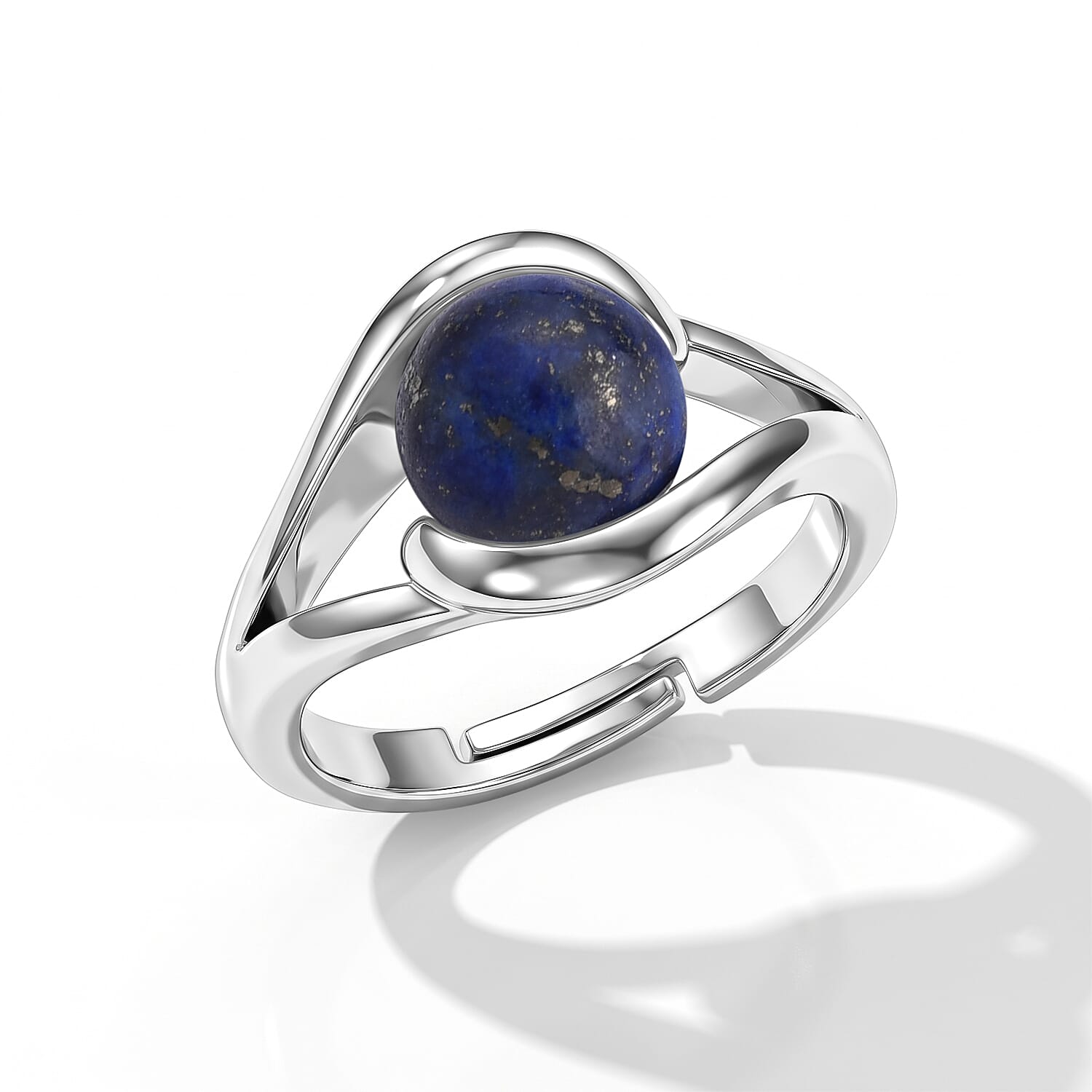Lapis Lazuli 7.00 ctw Ring in Silvertone (Adjustable)