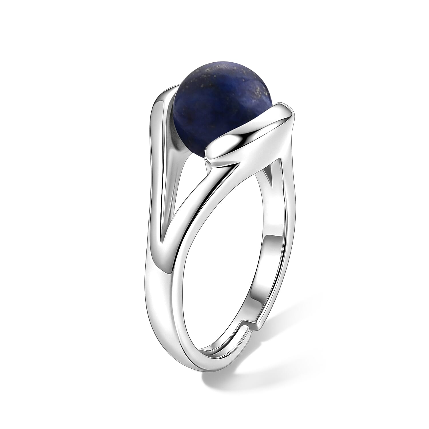 Lapis Lazuli 7.00 ctw Ring in Silvertone (Adjustable)