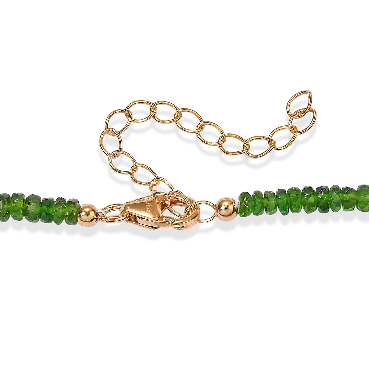 D'Joy Premium Chrome Diopside 75.00 ctw Beaded Necklace in 18K Vermeil Yellow Gold Over Sterling Silver 18 Inches image number 2