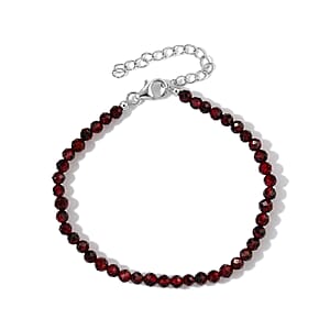 D'Joy Premium Orissa Rhodolite Garnet 22.00 ctw Bracelet in Rhodium Over Sterling Silver