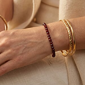 D'Joy Premium Orissa Rhodolite Garnet 22.00 ctw Bracelet in Rhodium Over Sterling Silver