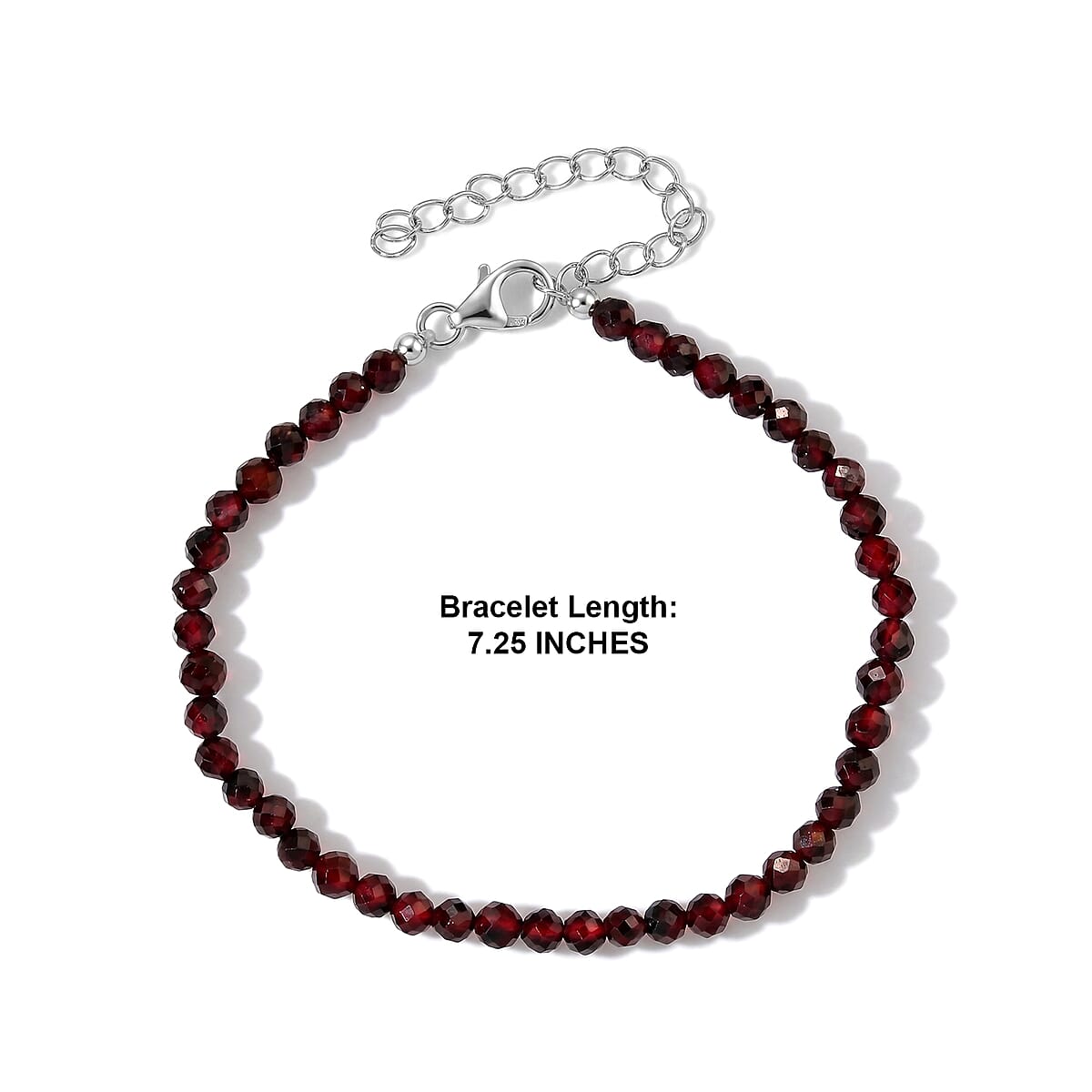 D'Joy Premium Orissa Rhodolite Garnet 22.00 ctw Bracelet in Rhodium Over Sterling Silver image number 4