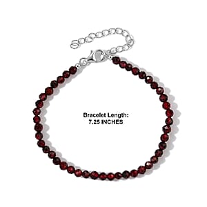 D'Joy Premium Orissa Rhodolite Garnet 22.00 ctw Bracelet in Rhodium Over Sterling Silver