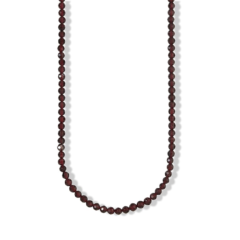 D'Joy Orissa Rhodolite Garnet 80.00 ctw Beaded Necklace in Rhodium Over Sterling Silver 20 Inches