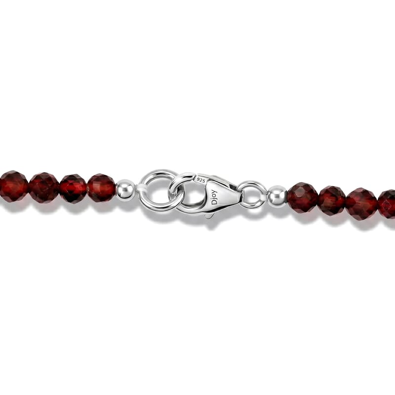 D'Joy Orissa Rhodolite Garnet 80.00 ctw Beaded Necklace in Rhodium Over Sterling Silver 20 Inches