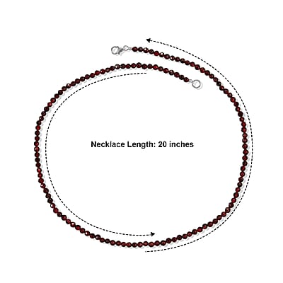 D'Joy Orissa Rhodolite Garnet 80.00 ctw Beaded Necklace in Rhodium Over Sterling Silver 20 Inches