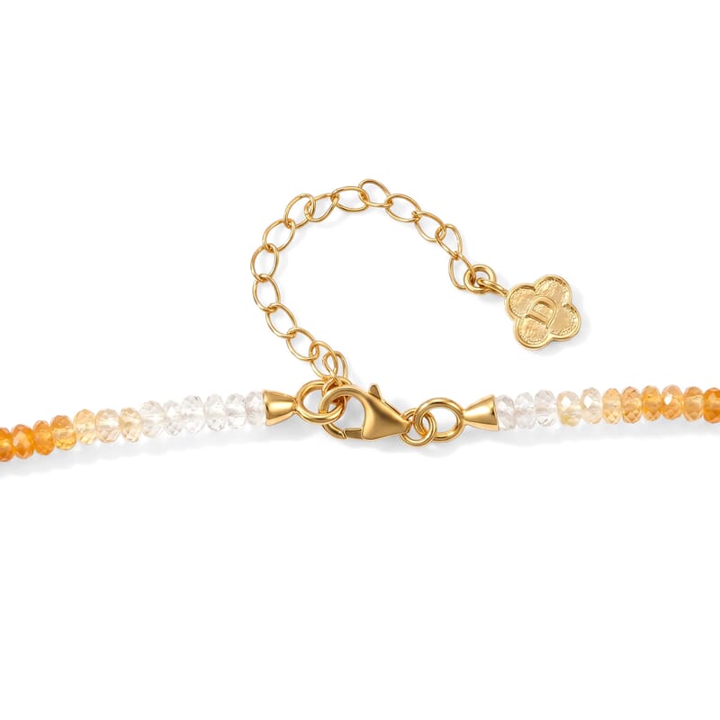 D'Joy Premium Mexican Cherry Fire Opal 42.00 ctw Beaded Necklace in 18K Vermeil Yellow Gold Over Sterling Silver 18-20 Inches