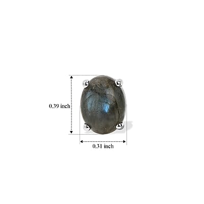 EverTrue AAA Malagasy Labradorite 4.25 ctw Stud Earrings in Platinum Bond