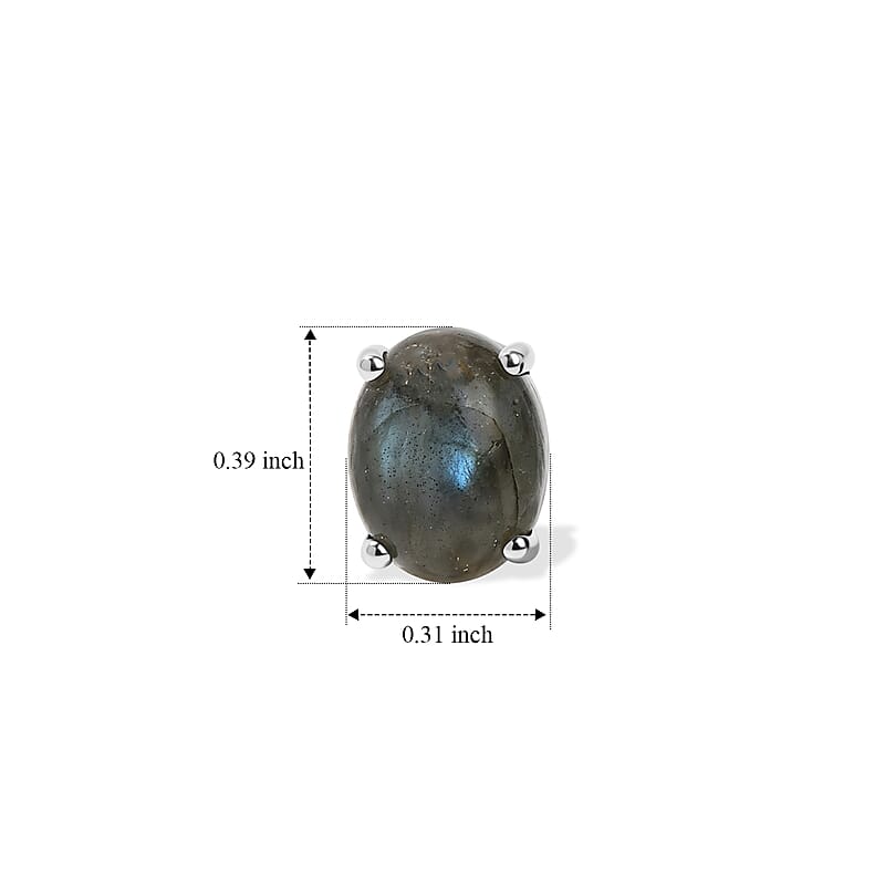 EverTrue AAA Malagasy Labradorite 4.25 ctw Earrings in Platinum Bond