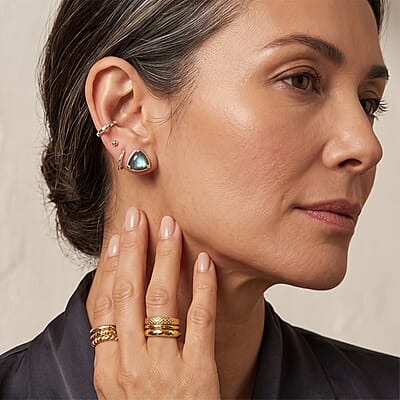 EverTrue AAA Malagasy Labradorite 4.00 ctw Stud Earrings in Platinum Bond