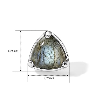 EverTrue AAA Malagasy Labradorite 4.00 ctw Stud Earrings in Platinum Bond