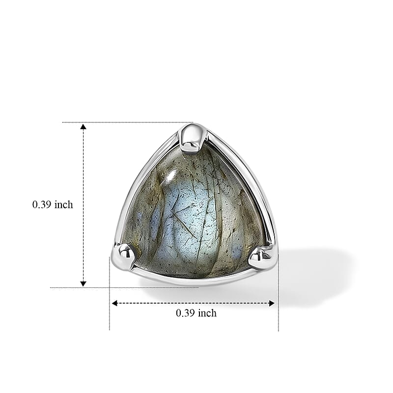 EverTrue AAA Malagasy Labradorite 4.00 ctw Solitaire Stud Earrings in Platinum Bond