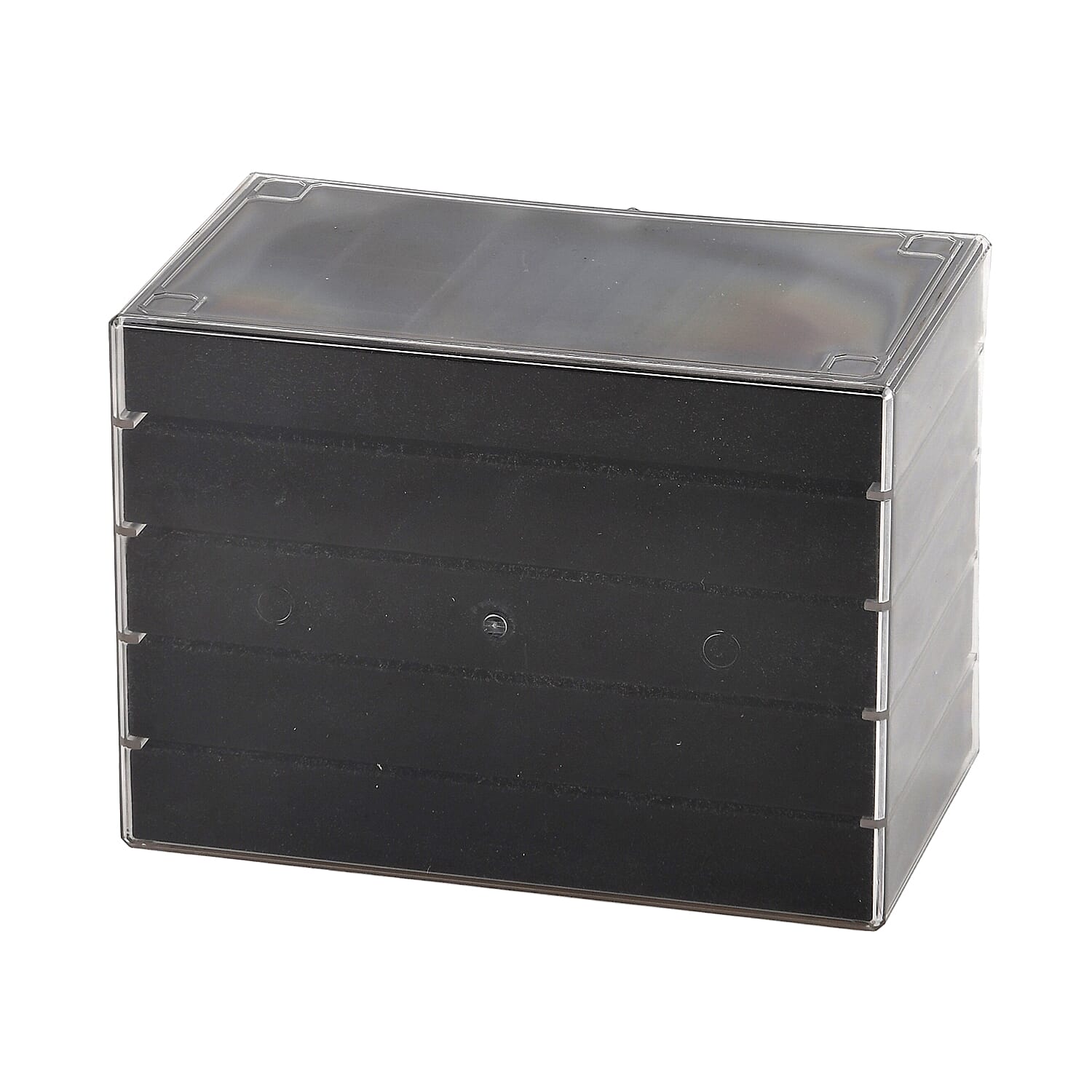 Livmore Black 5 Layer Velvet Jewelry Organizer with Transparent Cover
