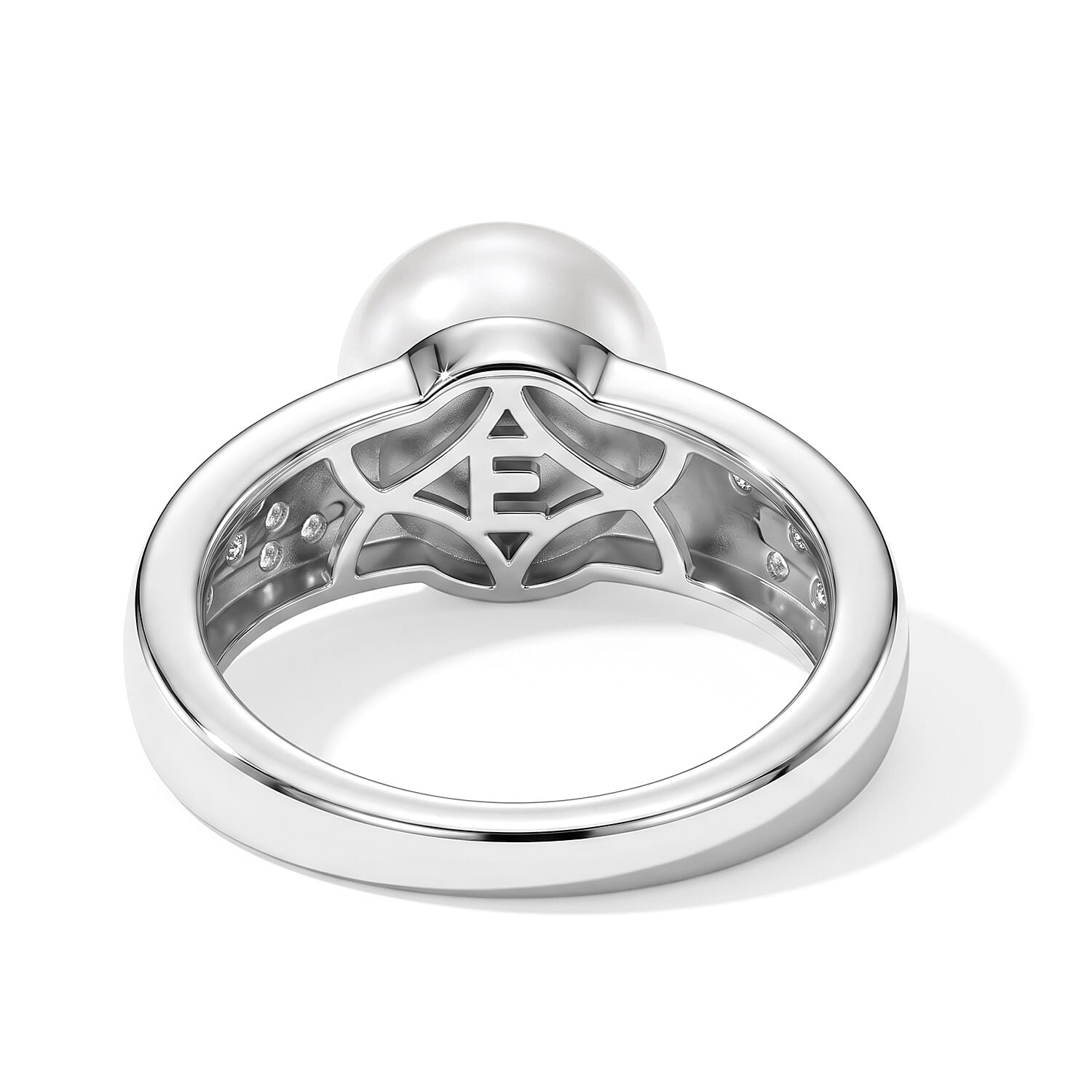 EverTrue Freshwater Pearl Solitaire Ring in Platinum Bond (Size 6.0)