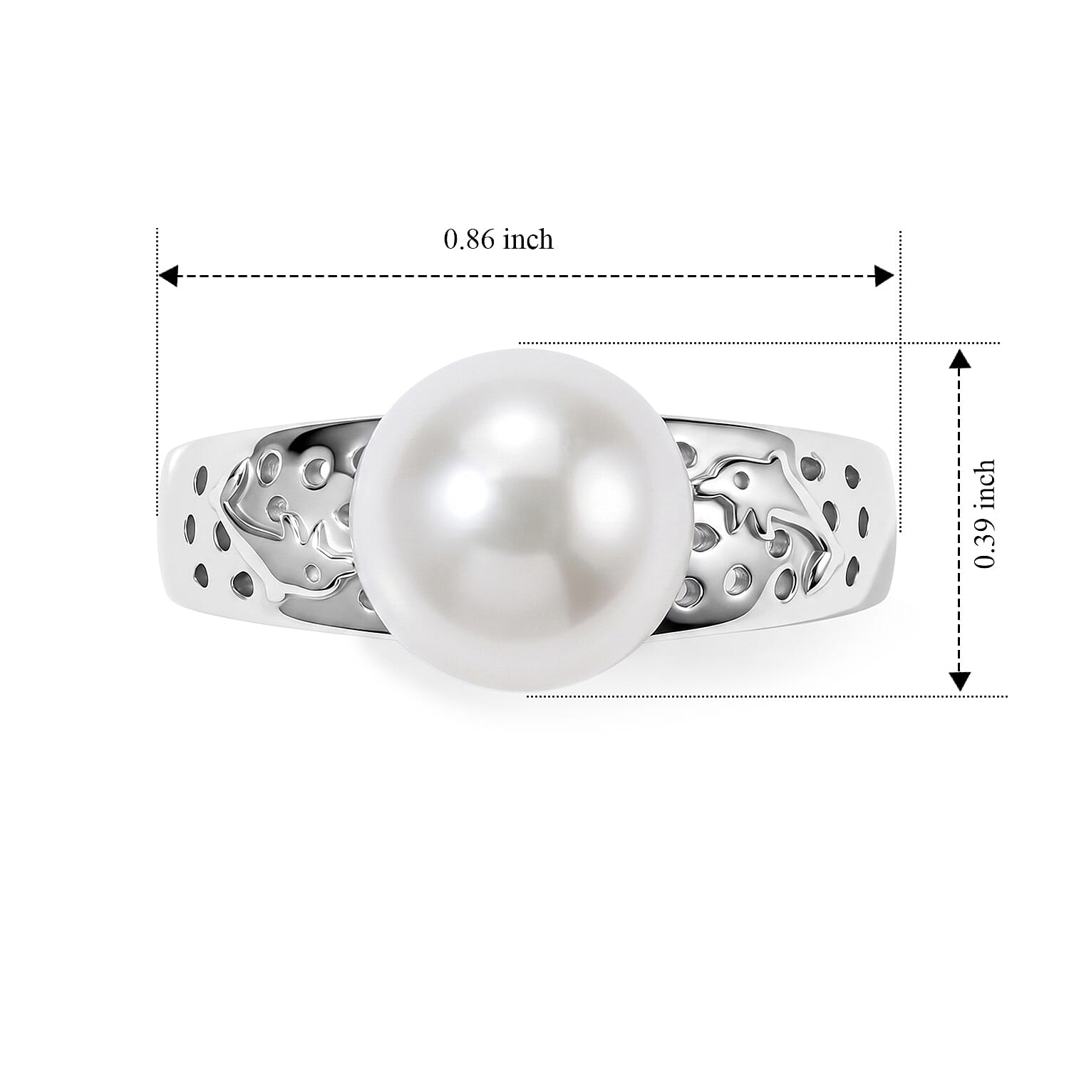EverTrue Freshwater Pearl Solitaire Ring in Platinum Bond (Size 6.0)
