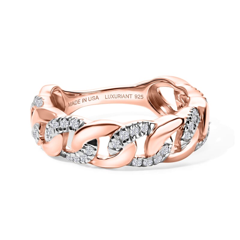 Luxuriant Lab Grown Diamond G-H SI 0.33 ctw Ring in 18K Vermeil Rose Gold Over Sterling Silver (Size 5.0)