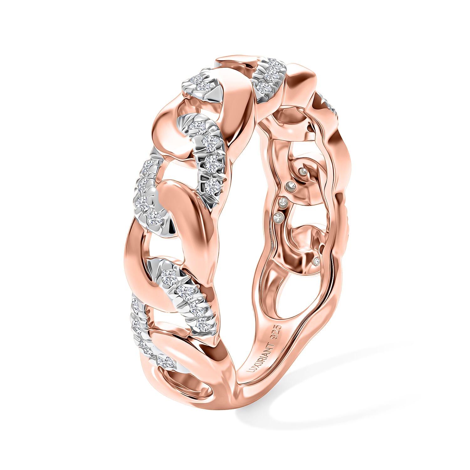 Luxuriant Lab Grown Diamond G-H SI 0.33 ctw Ring in 18K Vermeil Rose Gold Over Sterling Silver (Size 5.0)