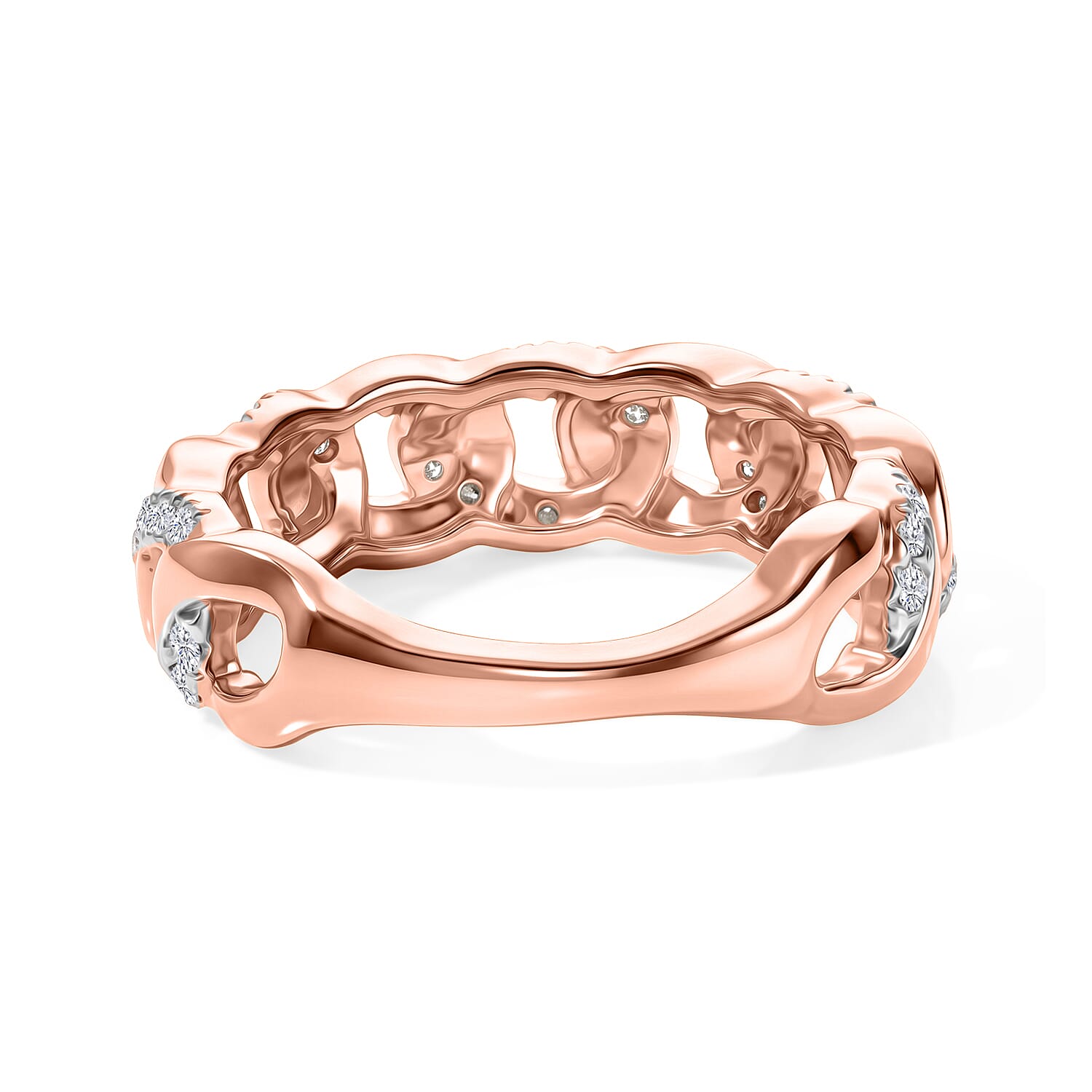 Luxuriant Lab Grown Diamond G-H SI 0.33 ctw Ring in 18K Vermeil Rose Gold Over Sterling Silver (Size 5.0)