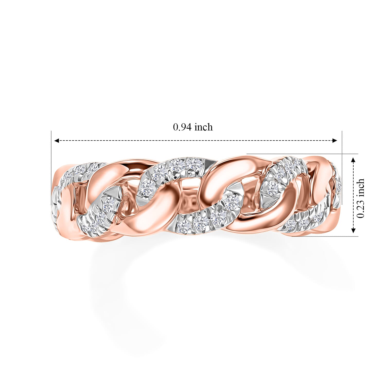 Luxuriant Lab Grown Diamond G-H SI 0.33 ctw Ring in 18K Vermeil Rose Gold Over Sterling Silver (Size 5.0)