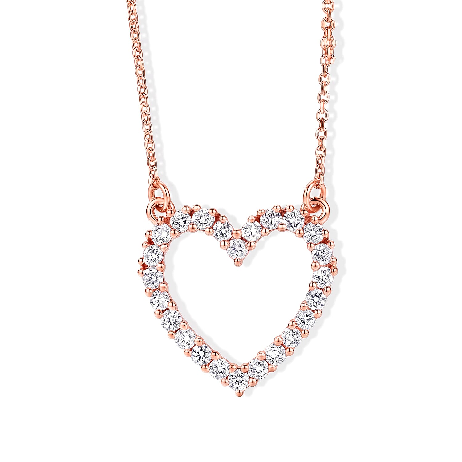 Luxuriant Lab Grown Diamond G-H SI 0.50 ctw Necklace in 18K Vermeil Rose Gold Over Sterling Silver 18 Inches