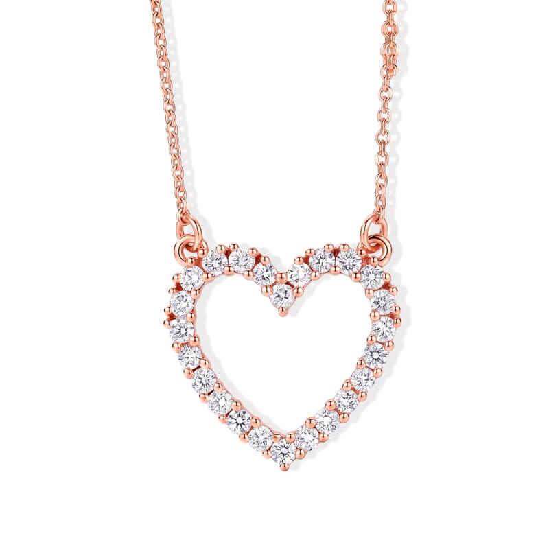 Luxuriant Lab Grown Diamond G-H SI 0.50 ctw Necklace in 18K Vermeil Rose Gold Over Sterling Silver 18 Inches