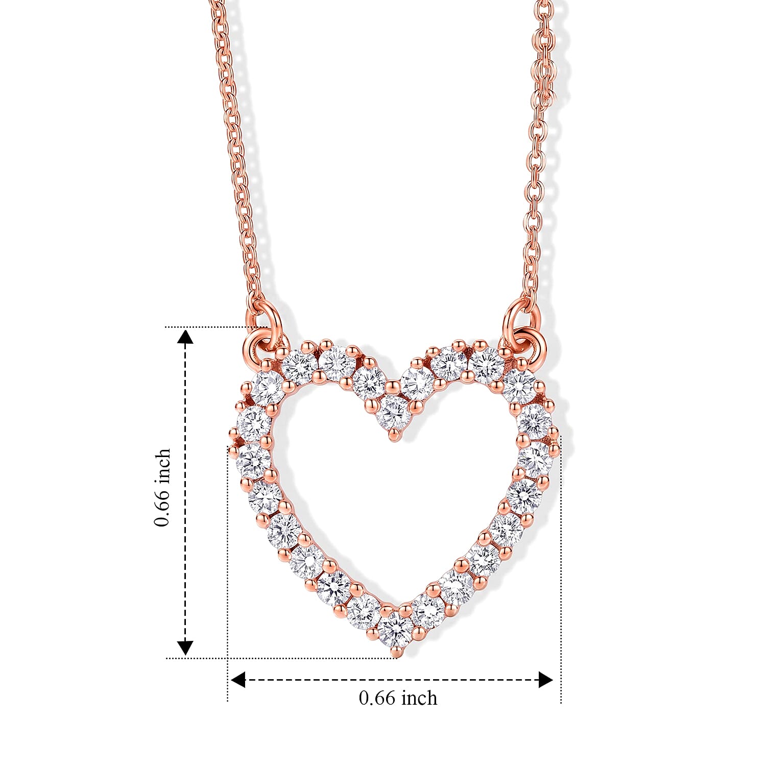 Luxuriant Lab Grown Diamond G-H SI 0.50 ctw Necklace in 18K Vermeil Rose Gold Over Sterling Silver 18 Inches