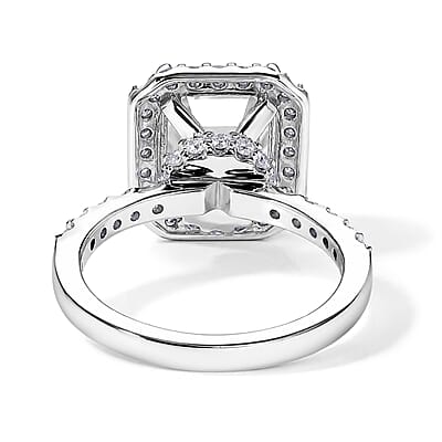 D'Joy Moissanite 4.40 ctw Ring in Rhodium Over Sterling Silver (Size 6.0)