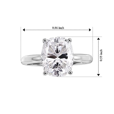 EverTrue Moissanite 4.10 ctw Solitaire Ring in Platinum Bond (Size 10.0)