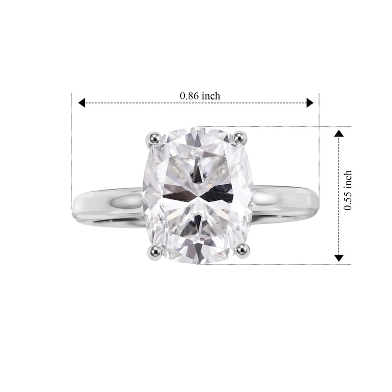 EverTrue Moissanite 4.10 ctw Solitaire Ring in Platinum Bond (Size 10.0)