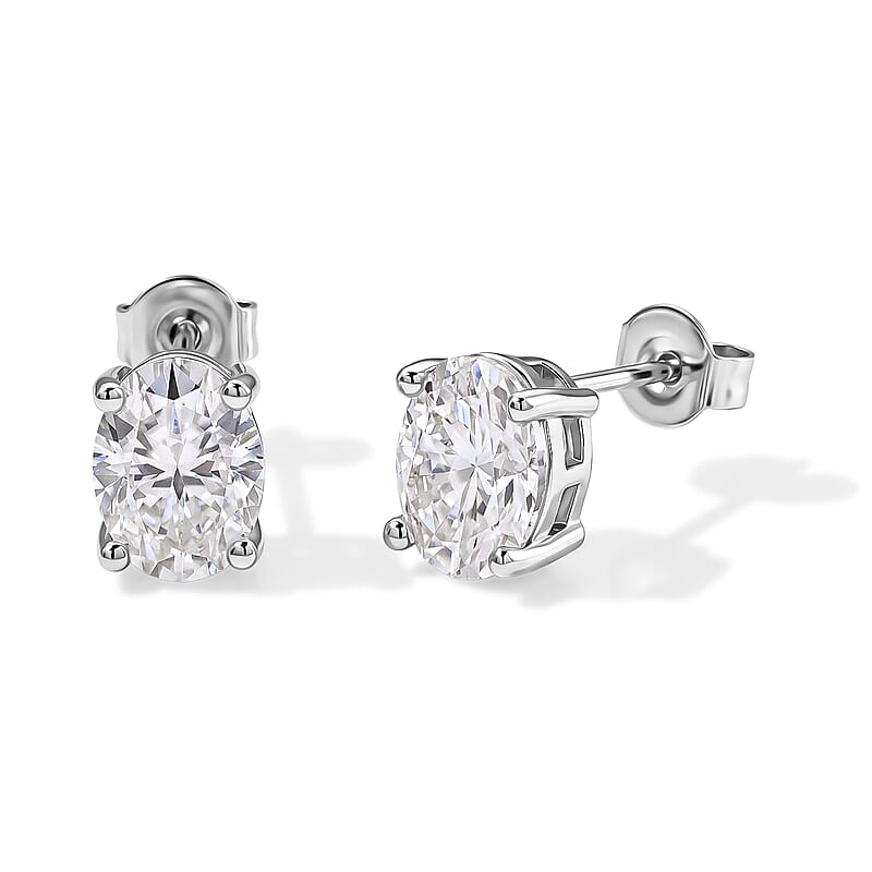 EverTrue Moissanite 2.50 ctw Solitaire Stud Earrings in Platinum Bond
