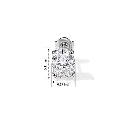 EverTrue Moissanite 2.50 ctw Solitaire Stud Earrings in Platinum Bond
