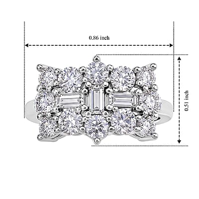 EverTrue Moissanite 2.00 ctw Ring in Platinum Bond (Size 5.0)