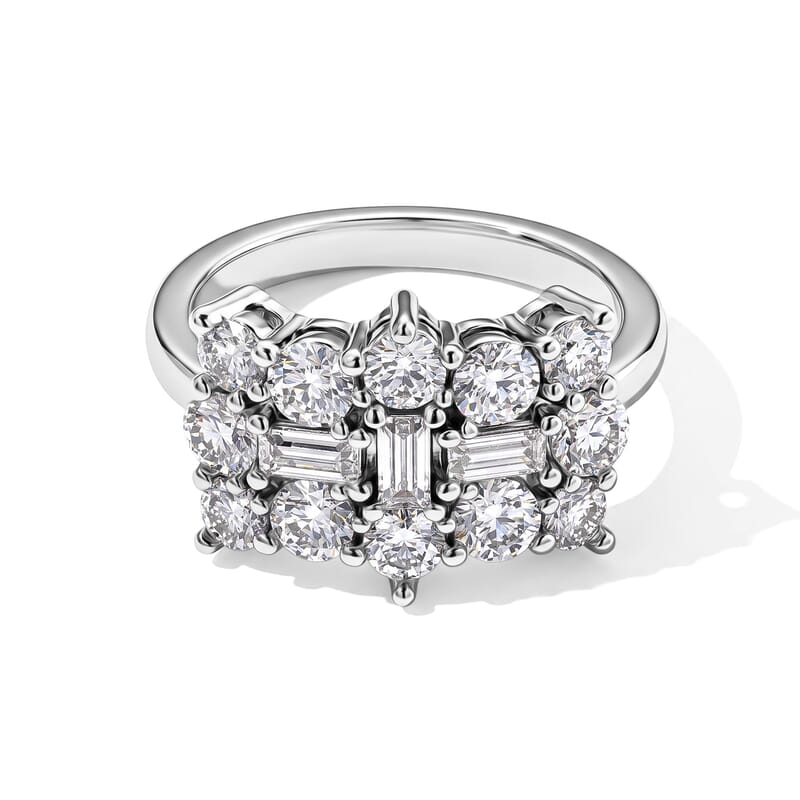 EverTrue Moissanite 2.00 ctw Designer-Inspired Boat Ring in Platinum Bond (Size 6.0)