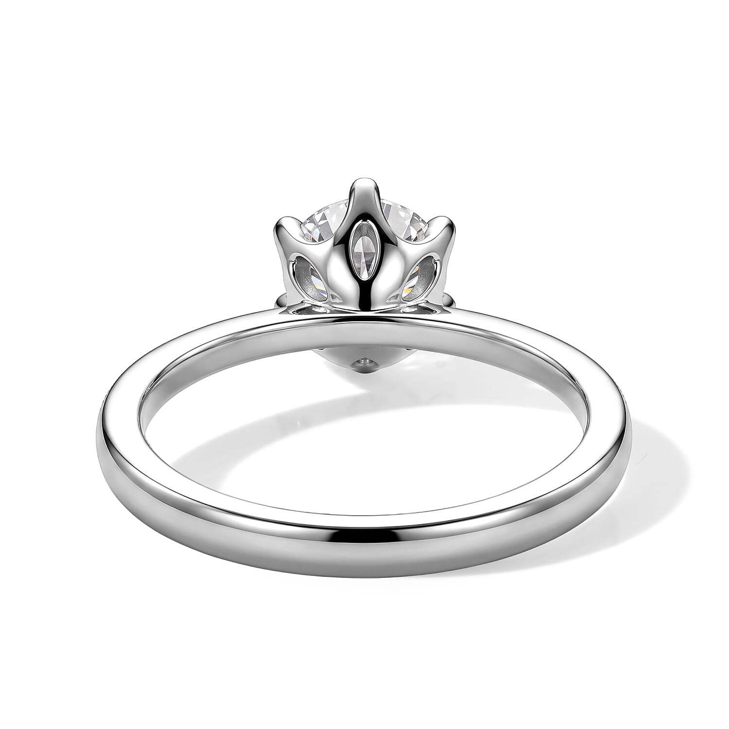 D'Joy Moissanite 1.25 ctw Solitaire Ring in Rhodium Over Sterling Silver (Size 5.0)