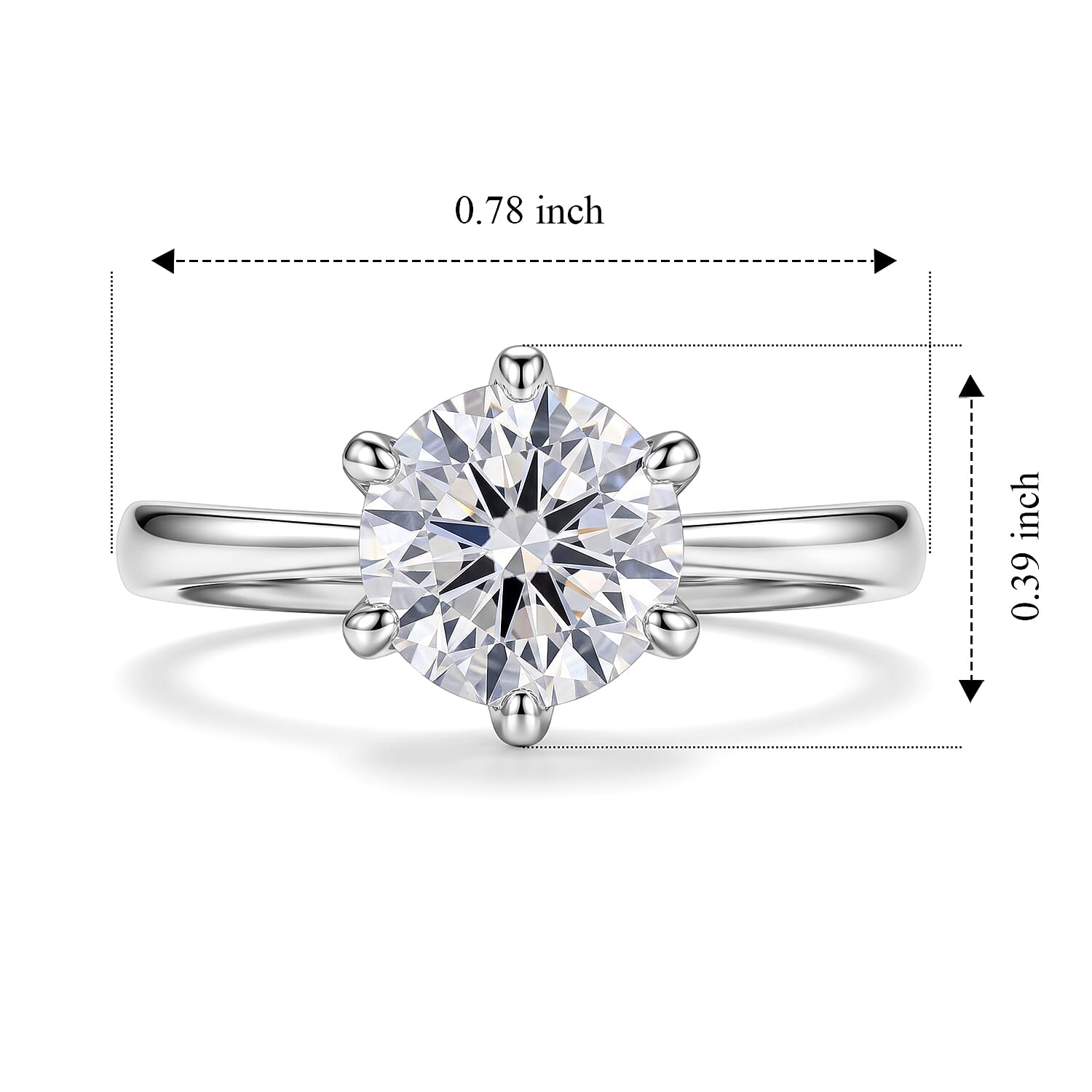 D'Joy Moissanite 1.25 ctw Solitaire Ring in Rhodium Over Sterling Silver (Size 5.0)